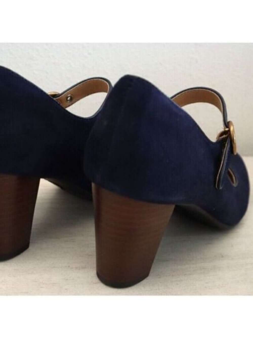 Söfft SF0073477 Women's Sz 8M Sky Navy Blue Suede Petra Mary Jane Pumps - Picture 3 of 3
